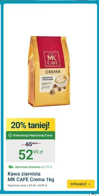 Kawa ziarnista MK Cafe Crema promocja w ERLI