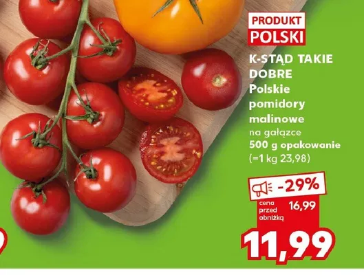 Polskie pomidory malinowe na gałązce K-Stąd Takie Dobre promocja w Kaufland