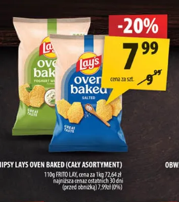 Chipsy Lays Oven Baked solone promocja w Arhelan
