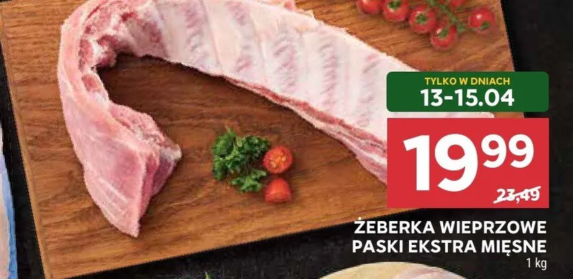 Żeberka wieprzowe paski ekstra mięsne promocja w Stokrotka