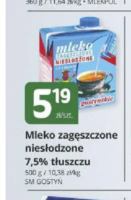 Mleko zagęszczone niesłodzone SM Gostyń promocja w Marketvita