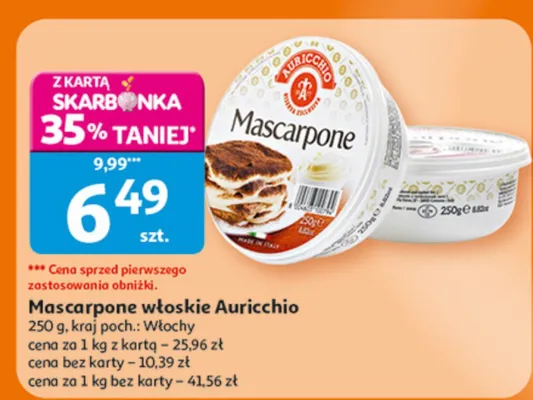 Mascarpone włoskie Auricchio promocja w Auchan
