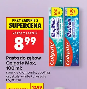Pasta do zębów Max White sparkle diamonds promocja w Biedronka