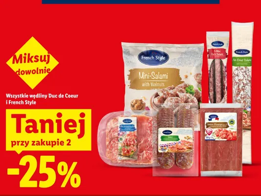 Kiełbasa Mini-Salami with Walnuts French Style promocja w Lidl