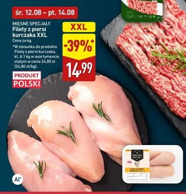 Filety z piersi kurczaka XXL Mięsne Specjały promocja w Aldi