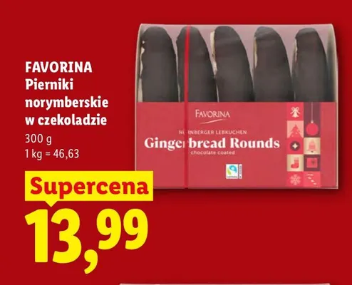 Pierniki norymberskie w czekoladzie Favorina promocja w Lidl