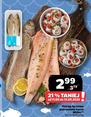 Pstrąg tęczowy patroszony tusza Mirko promocja w Netto