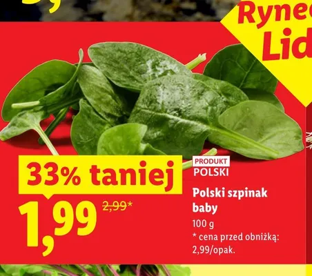 Szpinak baby polski promocja w Lidl