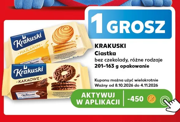 Ciastka bez czekolady kakaowe Krakuski promocja w Kaufland