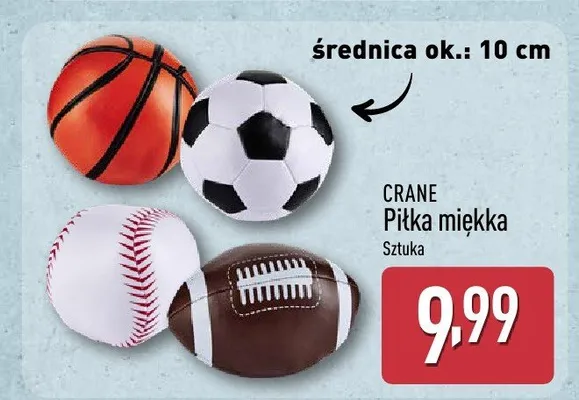 Piłka miękka CRANE promocja w Aldi