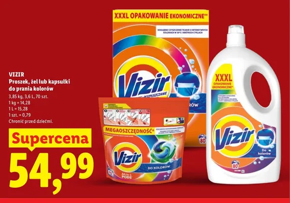Proszek do prania kolorów Vizir promocja w Lidl