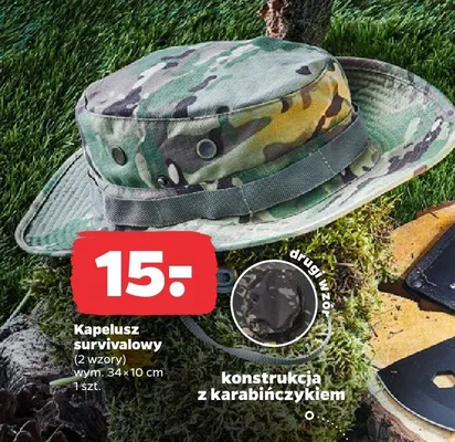 Kapelusz survivalowy wym. 34x10cm promocja w Netto