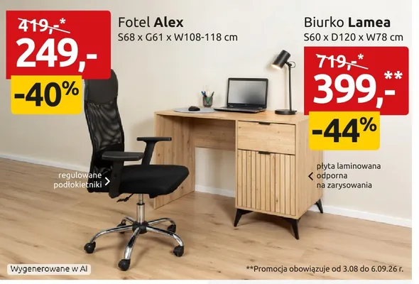 Biurko Lamea promocja w Black Red White