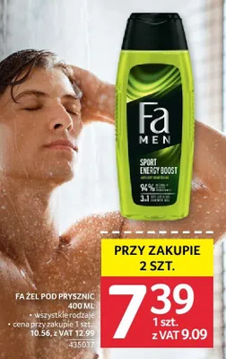 Żel pod prysznic Fa Men Sport Energy Boost 400 ml promocja w Selgros
