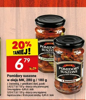 Pomidory suszone w oleju MK z pestkami dyni promocja w Twój Market