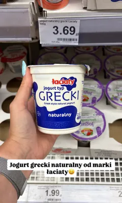 Jogurt typ grecki naturalny Łaciaty promocja w Dino