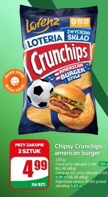 Chipsy Crunchips American Burger promocja w Dino