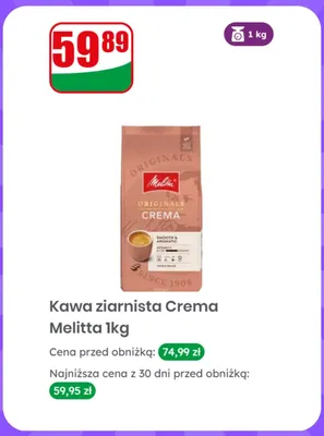 Kawa ziarnista Crema Melitta promocja w Dino