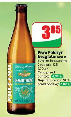 Piwo Połczyn bezglutenowe butelka bezzwrotna promocja w Dino