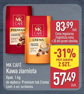 Kawa ziarnista Premium MK Café promocja w Aldi