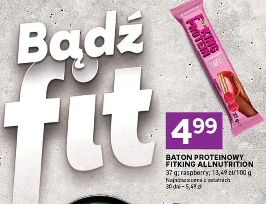 Baton proteinowy Fitking Allnutrition raspberry promocja w Stokrotka