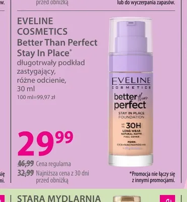 Długotrwały podkład zastygający Better Than Perfect Stay In Place Eveline Cosmetics promocja w Hebe
