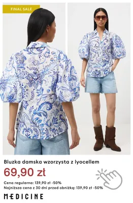 Bluzka damska wzorzysta z lyocellem Medicine promocja w Medicine