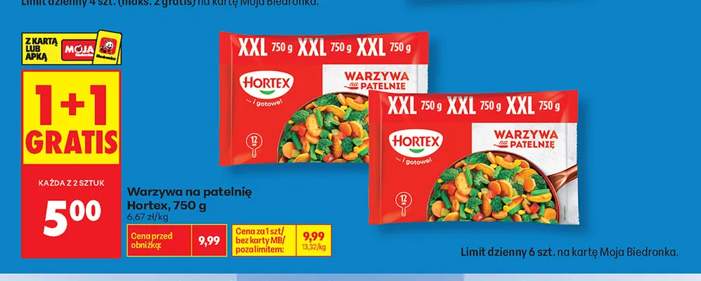 Warzywa na patelnię Hortex promocja w Biedronka