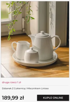 Dzbanek z cukiernicą i mlecznikiem Linioso home&you promocja w home&you