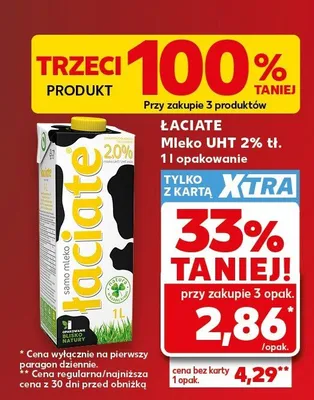 Mleko UHT 2% tł. Łaciate promocja w Kaufland