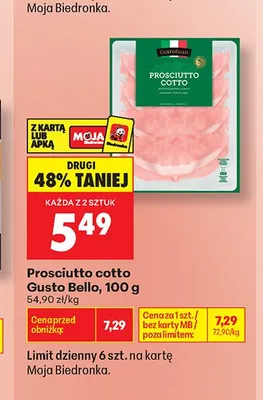 Prosciutto cotto Gusto Bello promocja w Biedronka
