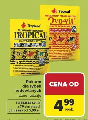 Pokarm dla rybek hodowlanych Tropical różne rodzaje promocja w Carrefour Market