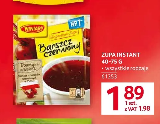 Zupa instant Winiary promocja w Selgros