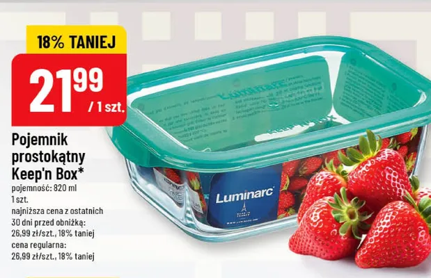 Pojemnik prostokątny Keep'n Box Luminarc 820 ml promocja w POLOmarket