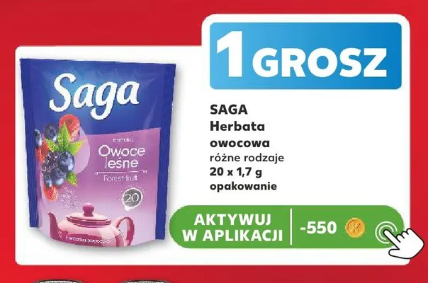 Herbata owocowa Saga Owoce leśne promocja w Kaufland