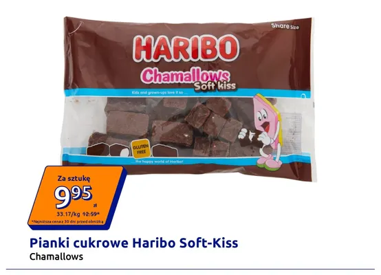 Pianki cukrowe Haribo Soft-Kiss Chamallows promocja w Action