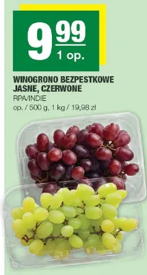 Winogrono bezpestkowe jasne, czerwone RPA/Indie promocja w SPAR