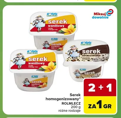 Serek homogenizowany stracciatella Rolmlecz promocja w Carrefour Express