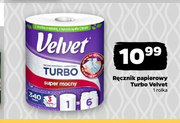 Ręcznik papierowy Velvet Turbo promocja w Netto