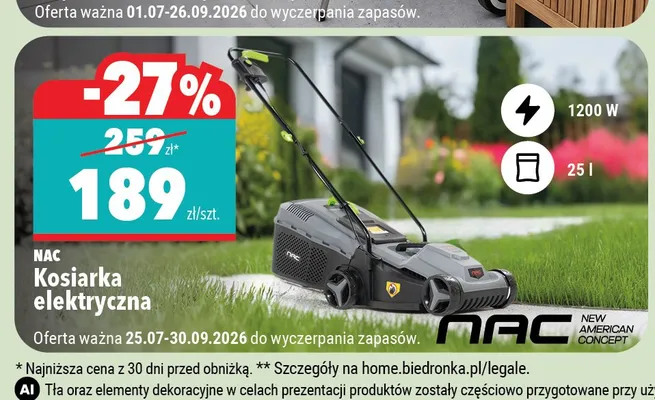 Kosiarka elektryczna NAC promocja w Biedronka Home