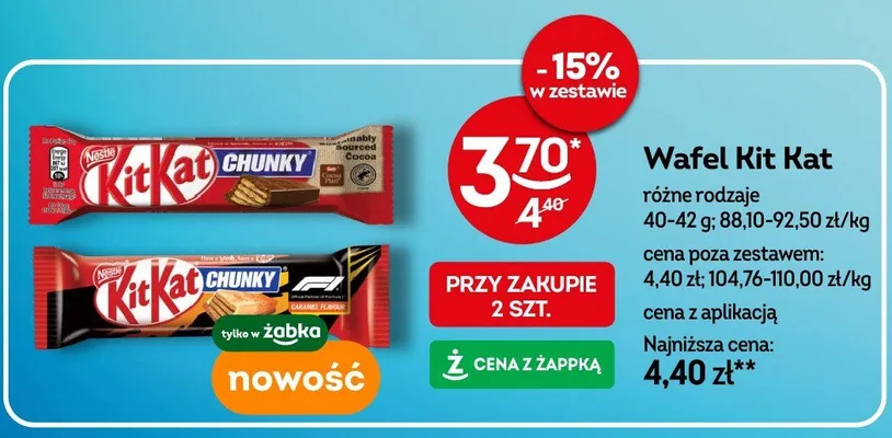 Wafel Kit Kat Chunky różne rodzaje promocja w Żabka