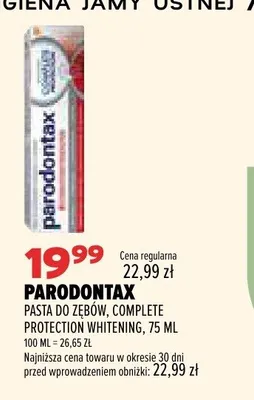 Pasta do zębów Parodontax Complete Protection Whitening promocja w Drogerie Natura