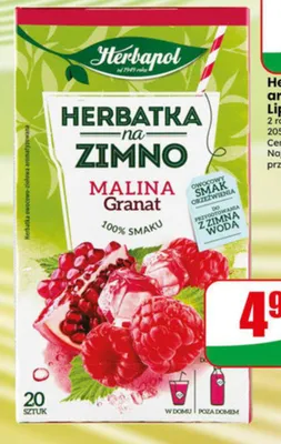 Herbatka na zimno Herbapol Malina Granat promocja w Dino
