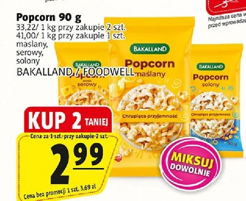 Popcorn serowy Bakalland promocja w Prim Market