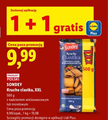 Kruche ciastka XXL z nadzieniem wieloowocowym Sondey promocja w Lidl