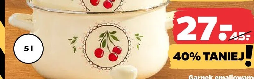 Garnek emaliowany 4 l promocja w Netto