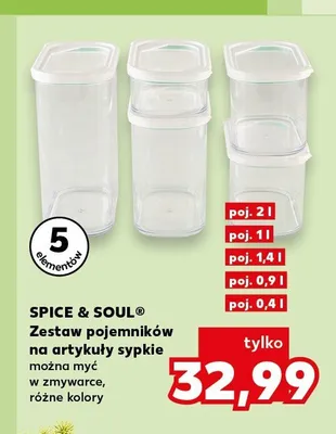 Zestaw pojemników na artykuły sypkie Spice & Soul promocja w Kaufland