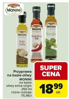 Przyprawa na bazie oliwy Monini oliwy extra virgin promocja w Carrefour Market