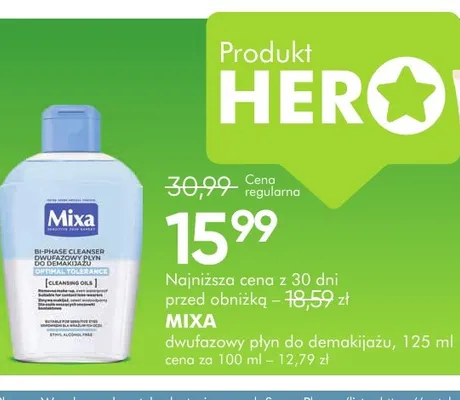 Dwufazowy płyn do demakijażu Mixa promocja w Super-Pharm