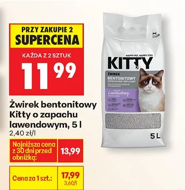 Żwirek bentonitowy o zapachu lawendowym promocja w Biedronka